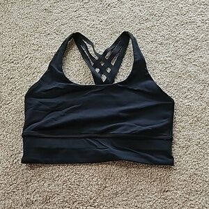 Lululemon black longline crisscross racerback sports bra size 6
